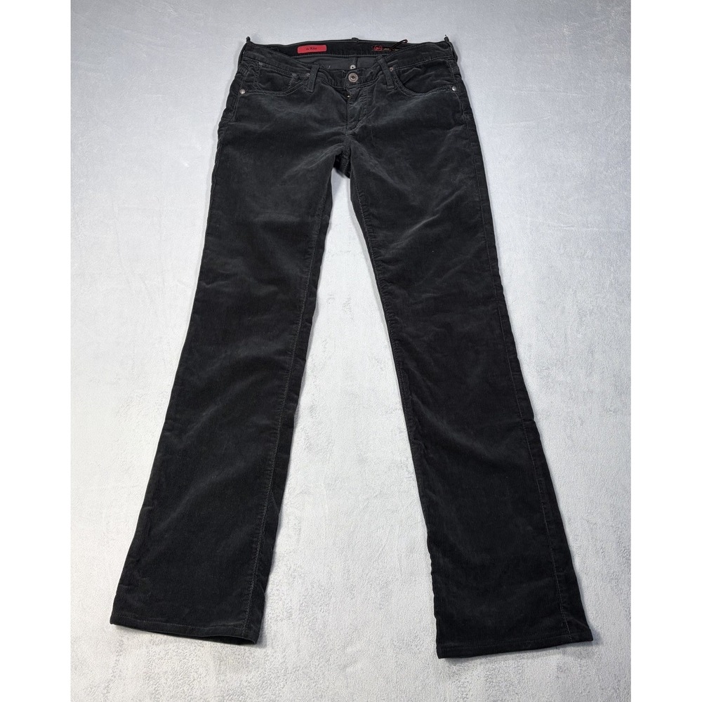 AG Adriano The Kiss Corduroy Jeans Women's Size 28R Black Boot Cut USA Made